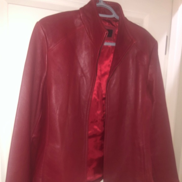 Colebrook Classics Red Leather Jacket, Size L - Picture 1 of 8